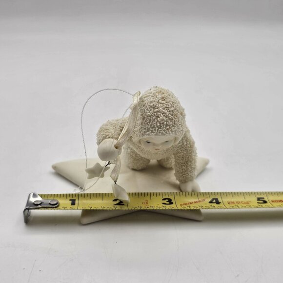 Department 56 Snowbabies Christmas Ornament Baby Angel Crawls Star Figurine VTG - Picture 9 of 10